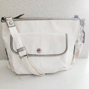 New Coach Kyra White Signature C's Crossbody Bag Purse